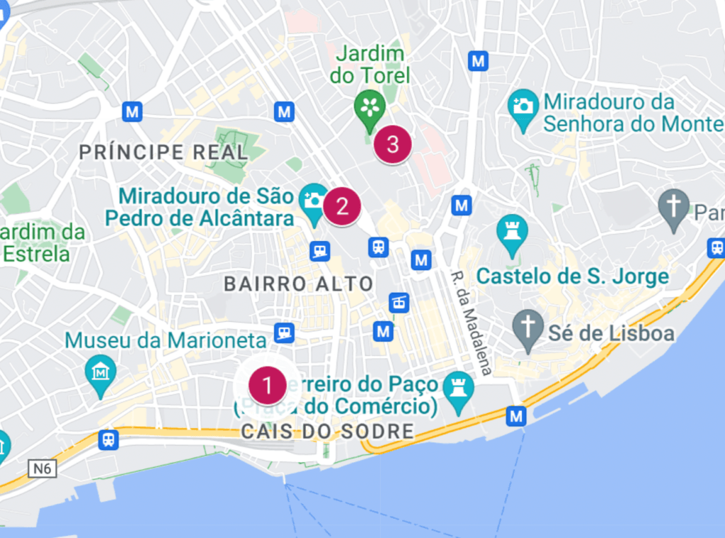 Cartes avec adresse des funiculaires de Lisbonne, où trouver les funiculaires à lisbonne