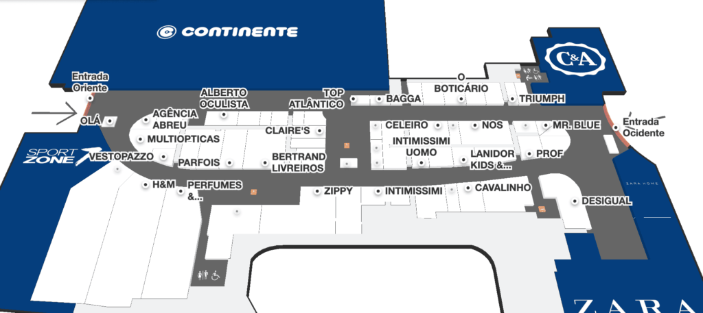 Plan centre commercial vasco de gama center à lisbonne , carte vasco de gama à lisbonne, shopping lisbonne, magasins vasco de gama, magasin lisbonne
